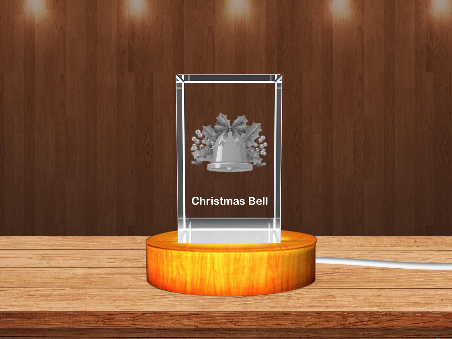 3D Crystal Christmas Ball  Keepsake Night Lamp with LED Base