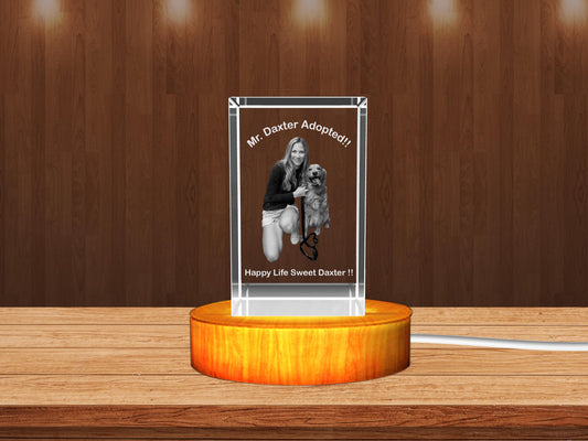 Personalized 3D Crystal Gifts for Pet Lovers – Featuring Girls and Their Beloved Pets!