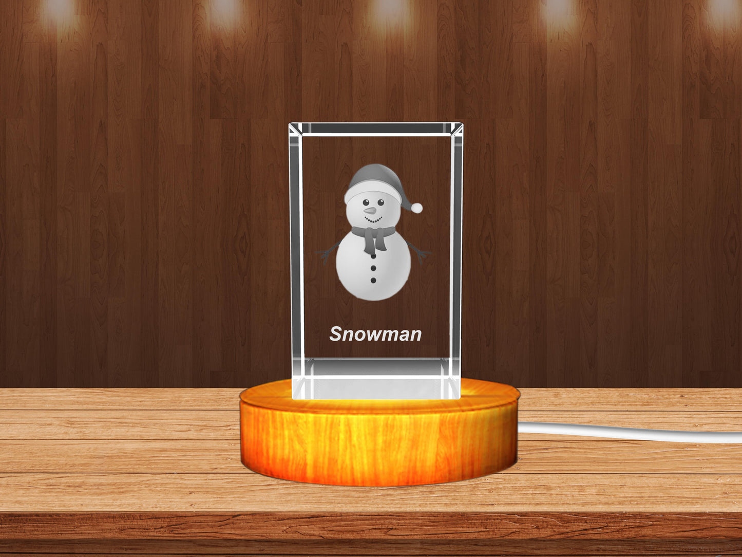 3D Crystal Christmas Snowman Keepsake