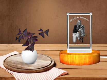 Personalized 3D Crystal Gifts for Pet Lovers – Featuring Girls and Their Beloved Pets!