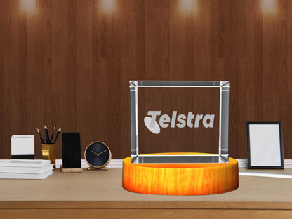 Telstra 3D Crystal Corporate Gifts – Unique and Elegant Business Keepsakes - 3DGiftly