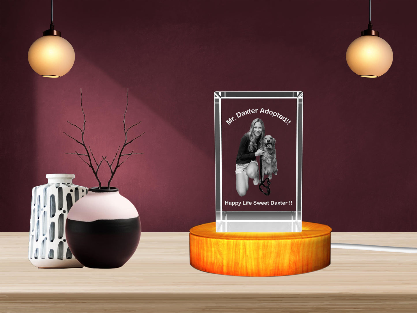 Personalized 3D Crystal Gifts for Pet Lovers – Featuring Girls and Their Beloved Pets!