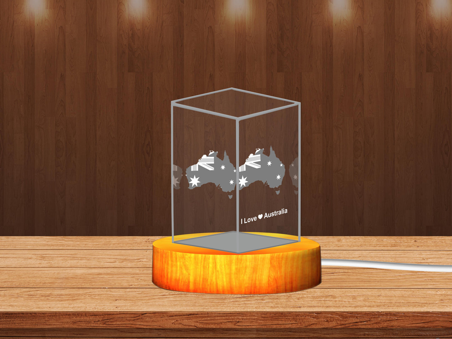 Australia 3D Engraved Crystal Keepsake – Custom 3D Crystal Memorial & Souvenir - 3DGiftly