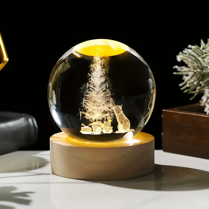 3D Engraved Crystal Christmas Ball - 3DGiftly