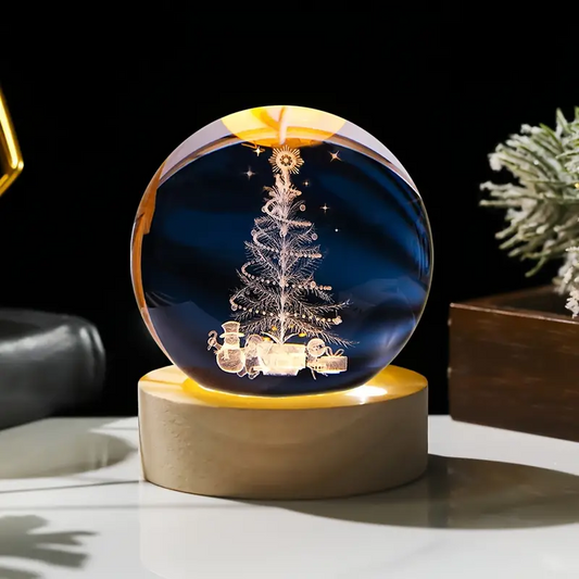 3D Engraved Crystal Christmas Ball - 3DGiftly