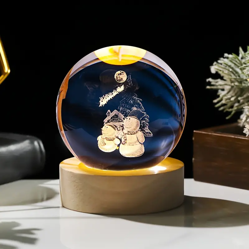 3D Engraved Crystal Christmas Ball - 3DGiftly