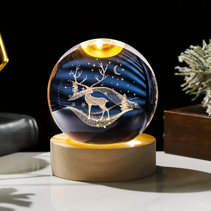 3D Engraved Crystal Christmas Ball - 3DGiftly