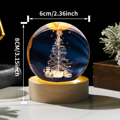 3D Engraved Crystal Christmas Ball - 3DGiftly